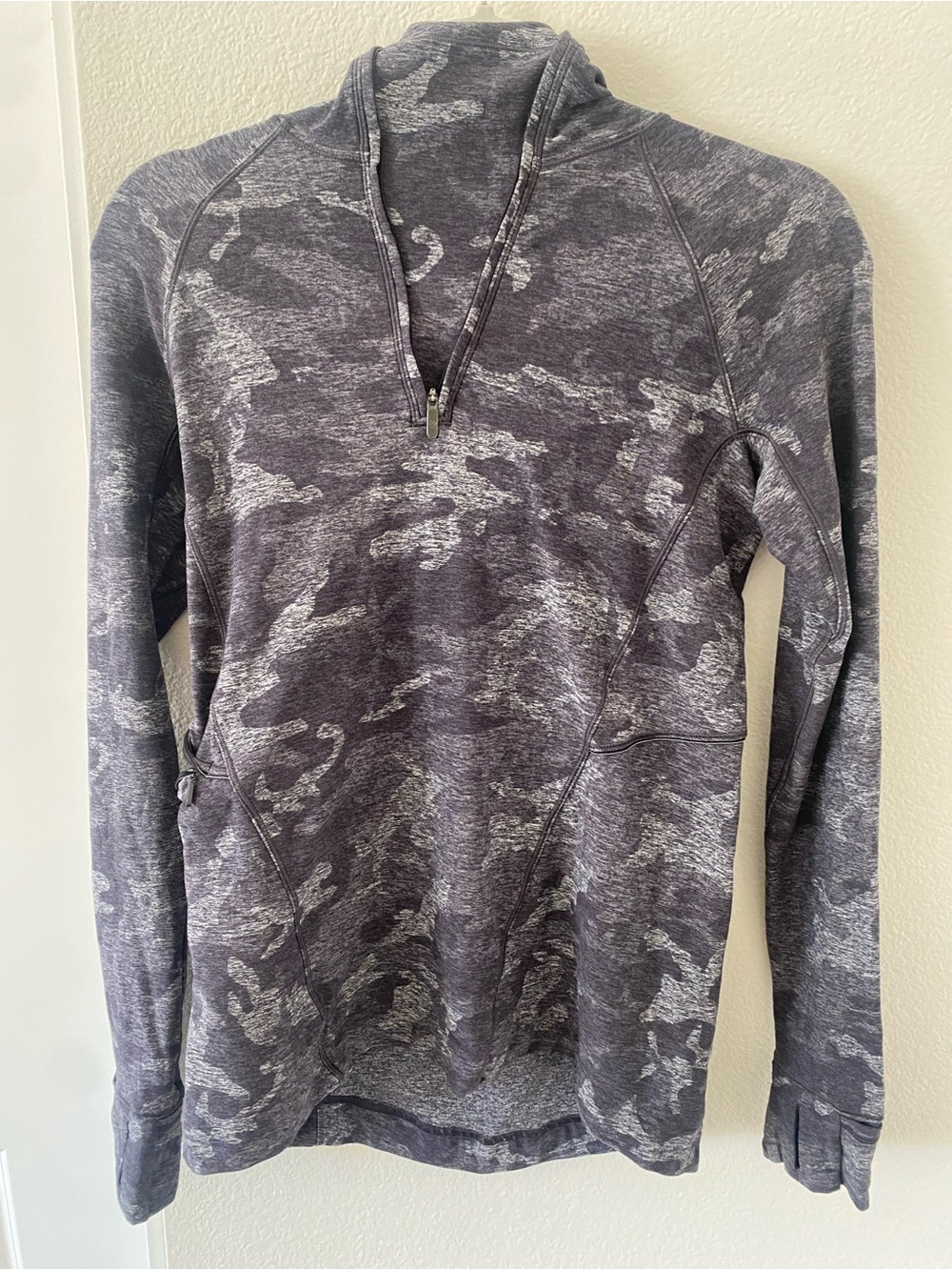 Lululemon Gray Camo Quarter-Zip Pullover